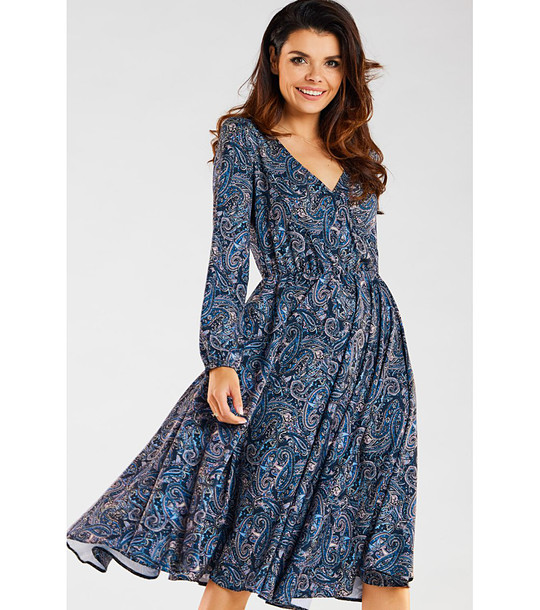 Синя роля с пейсли принт Veronique снимка