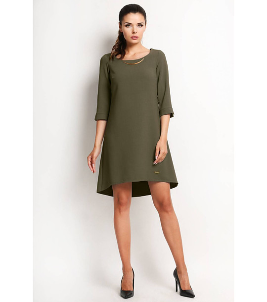 Елегантна рокля в цвят маслина Amie снимка