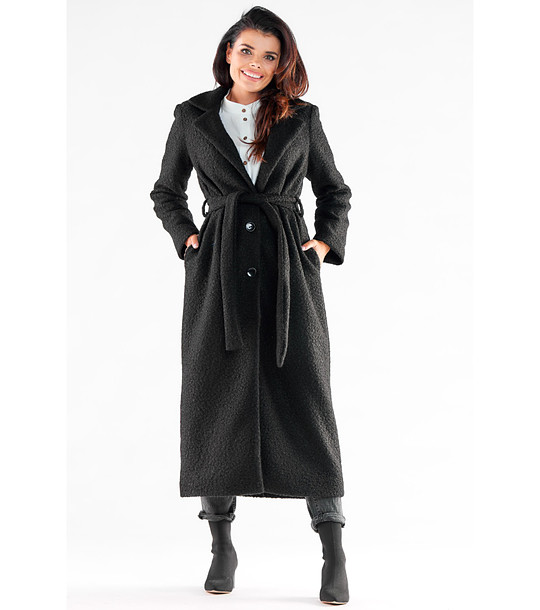 Дълго черно дамско палто Greta снимка