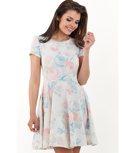 Рокля с принт в пастелни тонове снимка