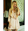 Дамски сатенен  халат в телесен нюанс Panama -2 снимка