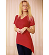Червена асиметрична туника Aria -1 снимка