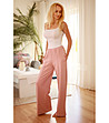 Памучен дамски панталон в розово Flint -1 снимка