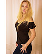 Черна дамска блуза с голи рамене Vera -1 снимка