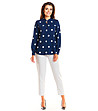 Тъмносиня дамска блуза на бели точки Aria-2 снимка