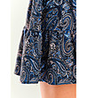 Къса рокля в тъмносиньо с пейсли принт-4 снимка