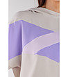 Бежов дамски суитшърт с виолетов панел Fara-4 снимка