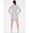 Сива къса памучна рокля с джобове Ilana-1 снимка