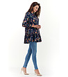 Дамска блуза в тъмносиньо с принт Dili-3 снимка