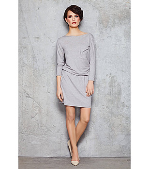 Рокля в сив меланж снимка