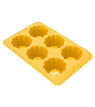 Жълта форма за мъфини 6 броя 19x29.5x4 см снимка