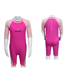 Цял бански в розово и циклама за деца от 0 до 5 години снимка