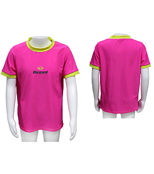 Детско горнище на бански-тениска в циклама и жълто снимка