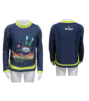 Тъмносиньо детско горнище на бански с дълъг ръкав снимка