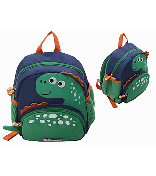 Детска раница в тъмносиньо и зелено Dino снимка