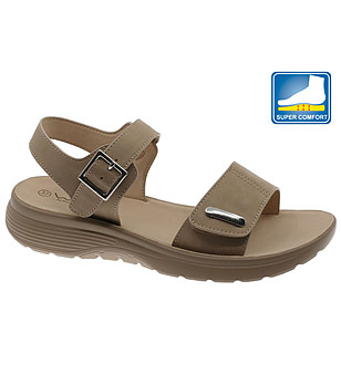 Дамски сандали в цвят таупе снимка