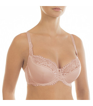 Сутиен с полумеки чашки в цвят праскова Viktoria снимка