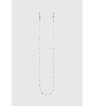 Златиста верижка за очила с малки сфери снимка