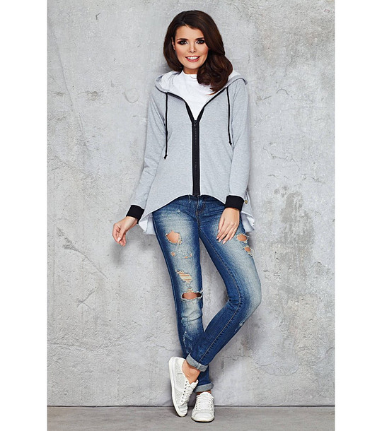 Дамски асиметричен памучен суитшърт Arina снимка