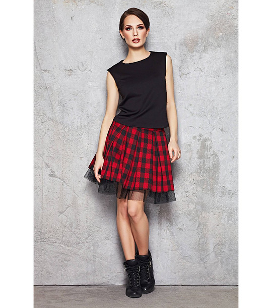 Пола на каре в черно и червено Daphie снимка