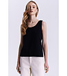 Дамски памучен топ в черен цвят-3 снимка