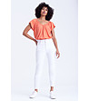 Дамска блуза в цвят корал с високо съдържание на памук-1 снимка