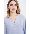 Светлосиня дамска блуза с копчета-2 снимка