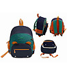 Детска раница в тъмносиньо, оранжево и зелено-1 снимка