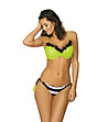 Бански от две части в неоново зелено с раирано долнище Andrea-1 снимка