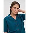 Дамска риза в цвят петрол-2 снимка