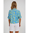 Дамска риза в синьо и жълто-3 снимка