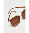 Кафяви дамски слънчеви очила със златисти детайли-1 снимка