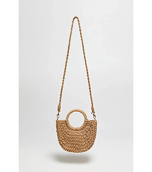 Дамска лятна чанта в бежово снимка