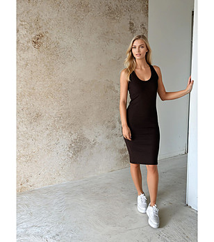 Рокля без ръкави в тъмнокафяво Abena снимка