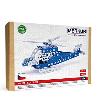 Метален конструктор Merkur 054 Полицейски хеликоптер 142 части снимка