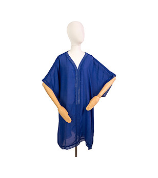 Синьо парео с ажурни кантове Charella снимка