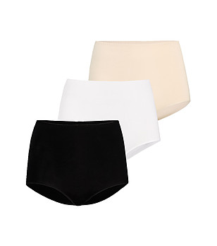 Комплект от 3 броя памучни бикини с висока талия Classico  снимка