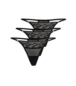 Комплект от 3 боря черни прашки от тюл и дантела Errori снимка