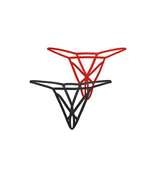 Комплект предизвикателни прашки в червено и черно Menndi снимка