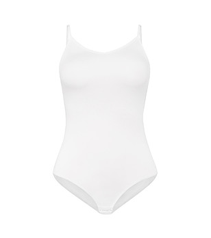 Бяло дамско боди-бикини в презрамки Classico  снимка