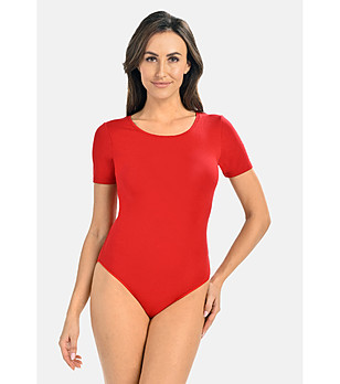 Червено боди с къс ръкав Shirty  снимка