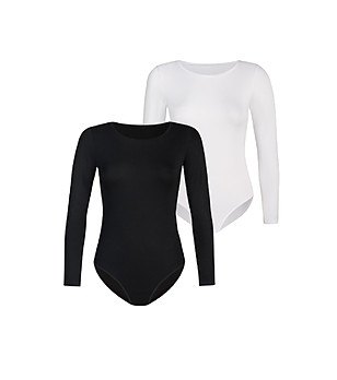 Комплект от черно и бяло боди с дълъг ръкав Marisa снимка