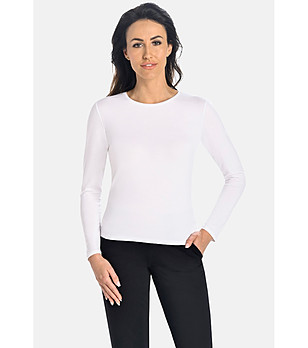 Бяла блуза от бамбук Aria  снимка