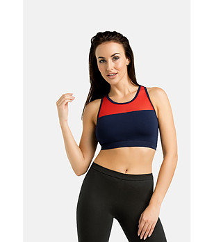 Топ в червено и тъмносиньо Lino  снимка