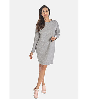 Сива рокля с високо съдържание на памук Paula  снимка