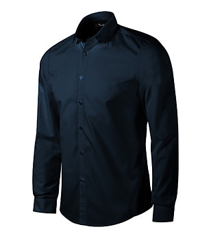 Тъмносиня мъжка риза с памук Rick снимка