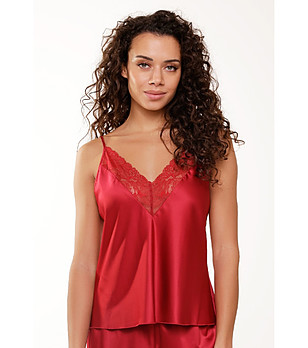 Горнище на пижама в розово-червен нюанс снимка