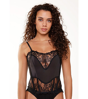 Черен корсет с дантела снимка