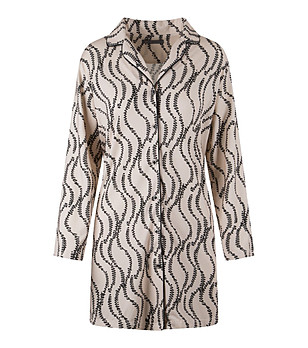 Рокля в бежово и черно с копчета снимка