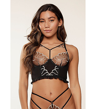 Черен корсет с тюл снимка